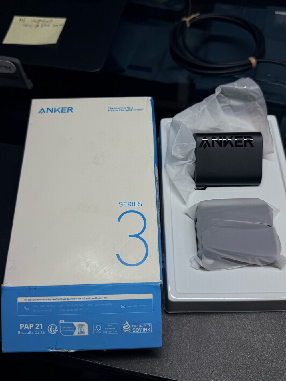 2 pc Anker 30W Series 3 Black Wall Charger with Foldable Plug